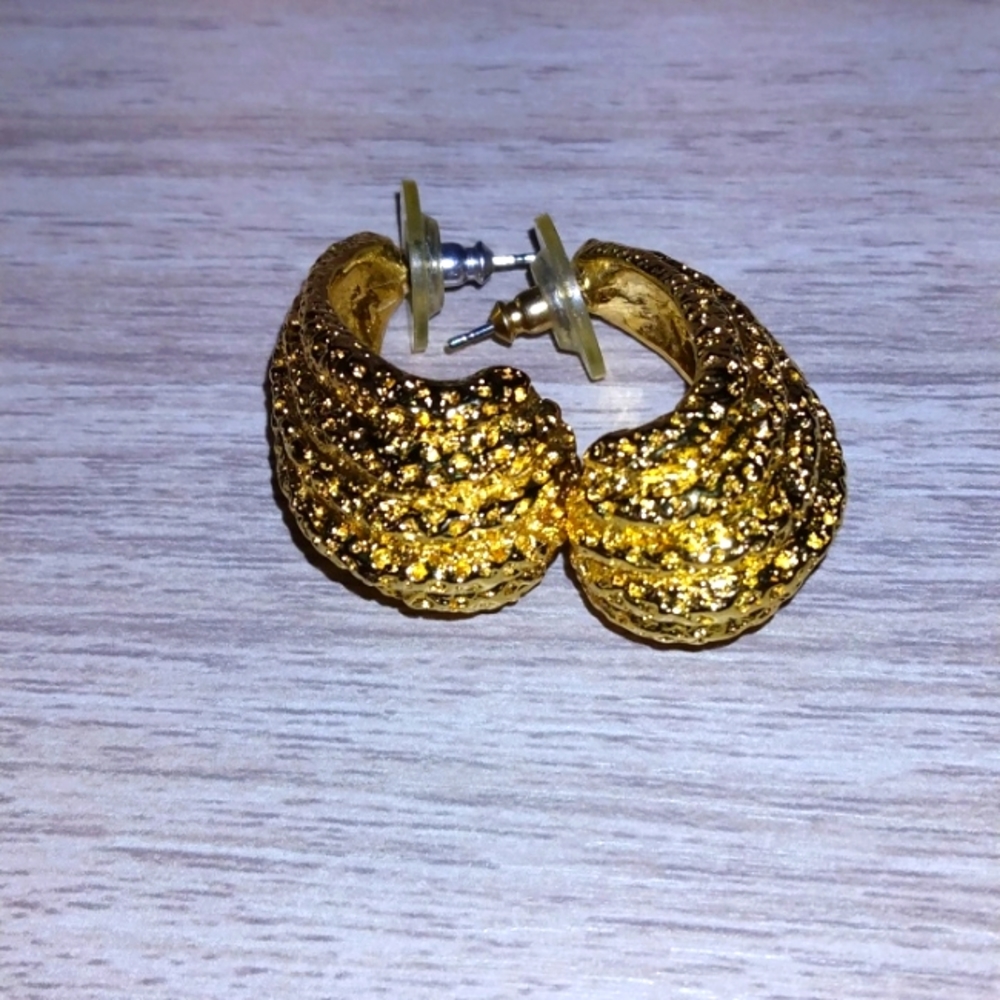 Premier new earrings goldtone peirced ears